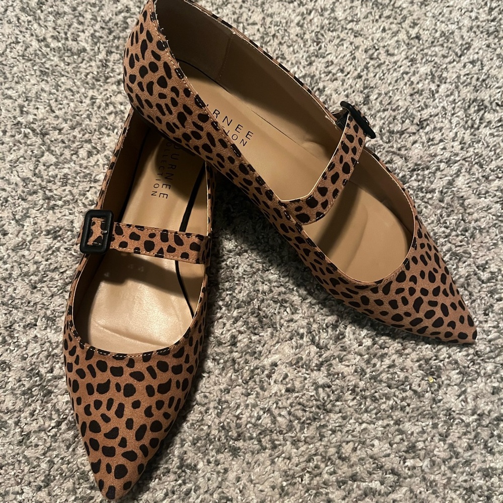 Leopard Print Mary Jane Flats
